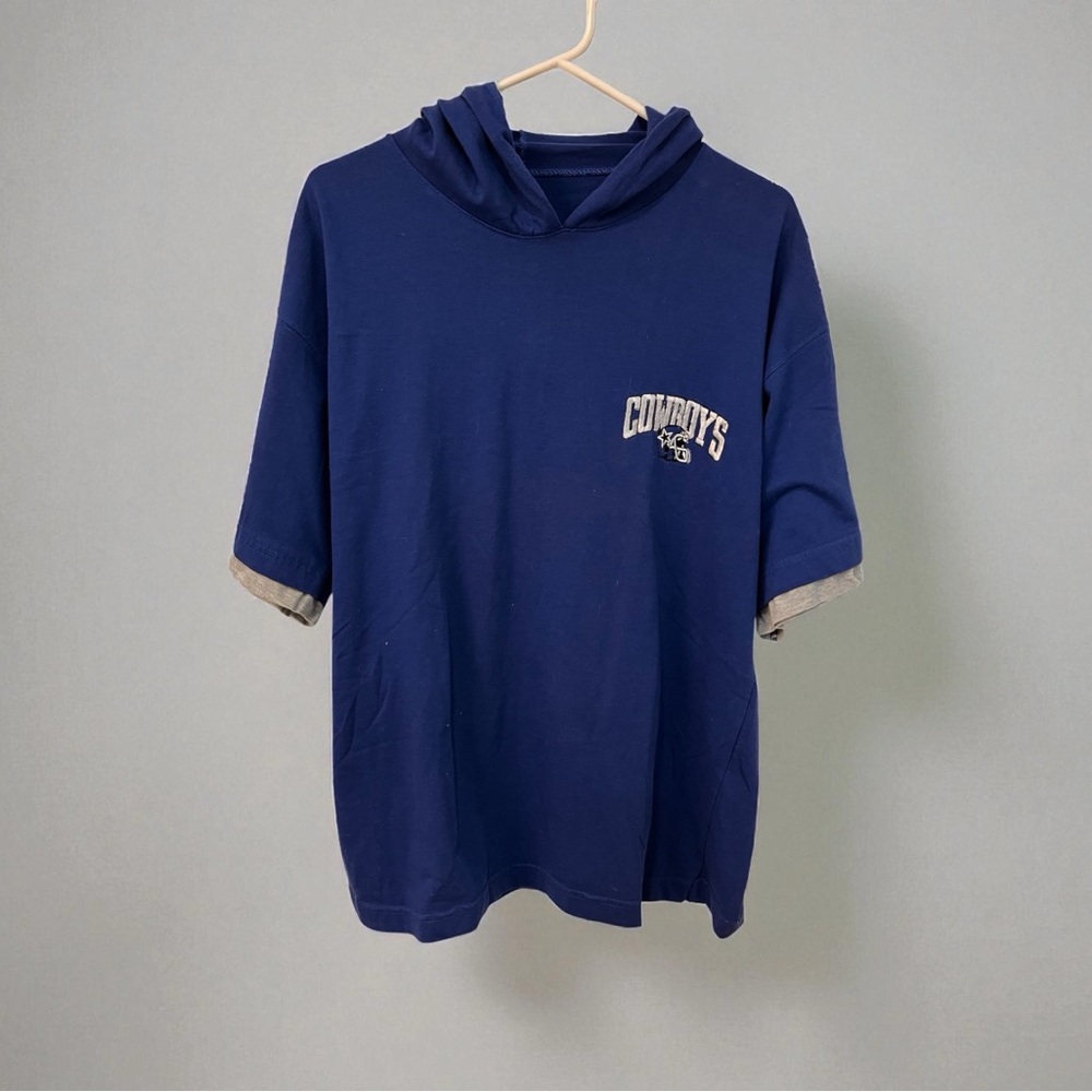 Vintage Mitchell & Ness Blue Cowboys Hoodie, Men’s Medium, Pre-Game Shirt